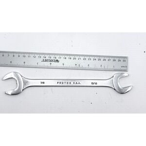 3440 13/16 x 7/8" Proto Los Angeles‎ Ca USA Satin Open End Wrench vtg tool